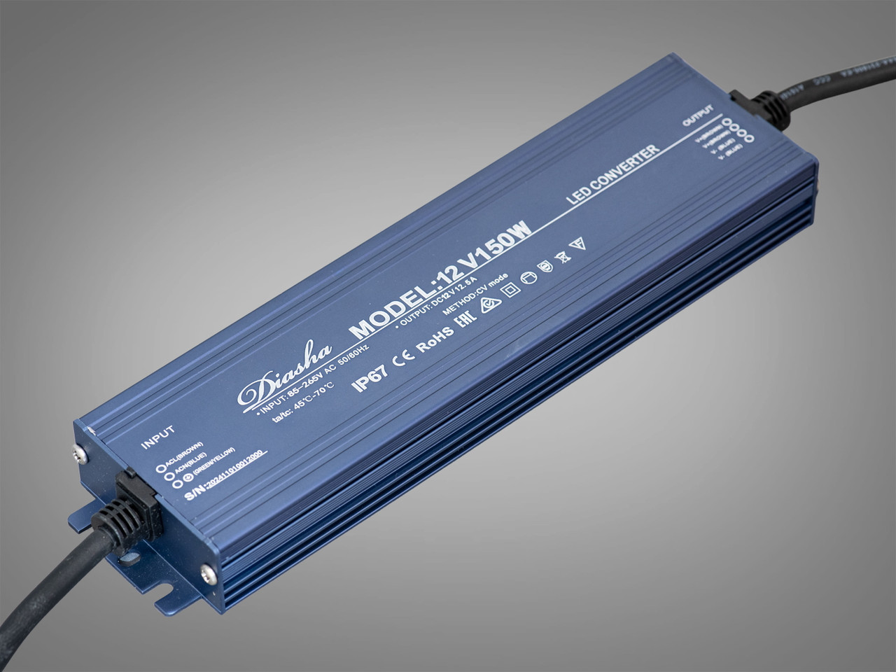 Блок живлення 12В, для підключення LED стрічки, 150Вт, 12.5А