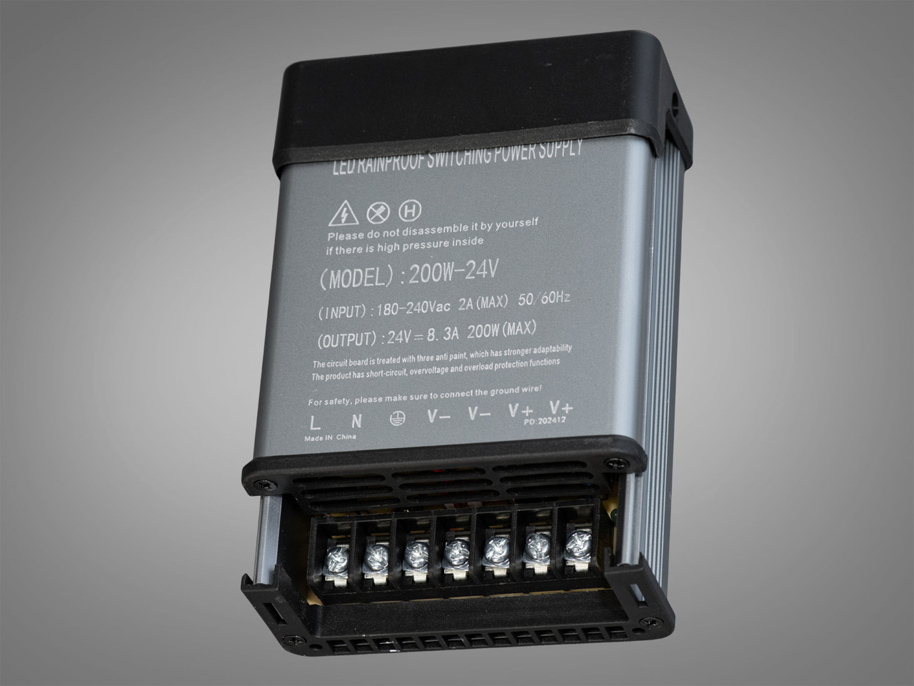 Блок живлення 24В, із захистом від дощу, 200Вт, 8.33А, фото 1