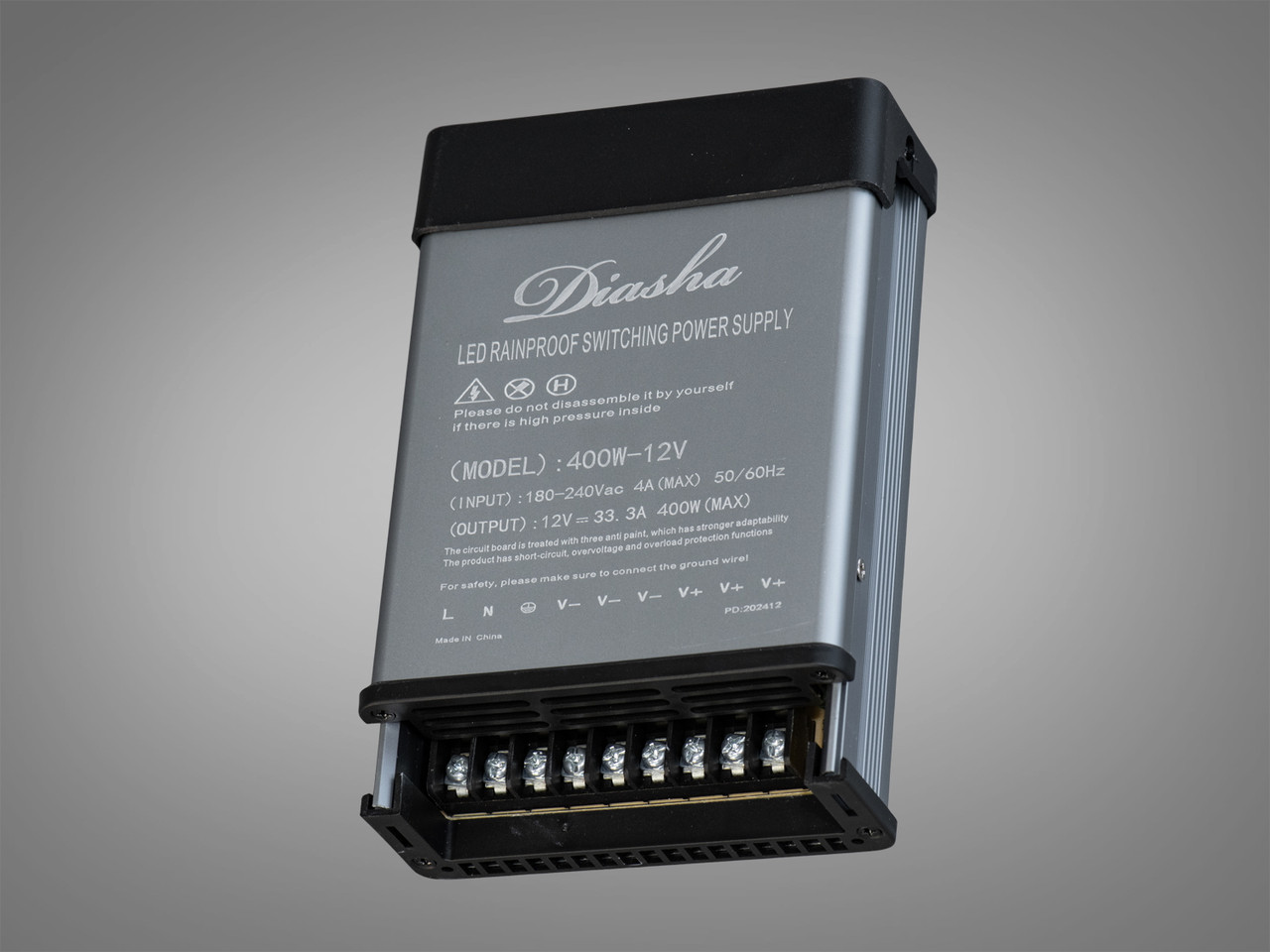 Блок живлення 12В, із захистом від дощу, 400Вт, 33.33А, фото 1