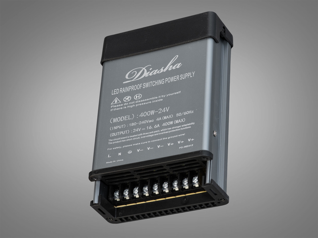 Блок живлення 24В, із захистом від дощу, 400Вт, 16.66А NPA-24V-400W-IP44