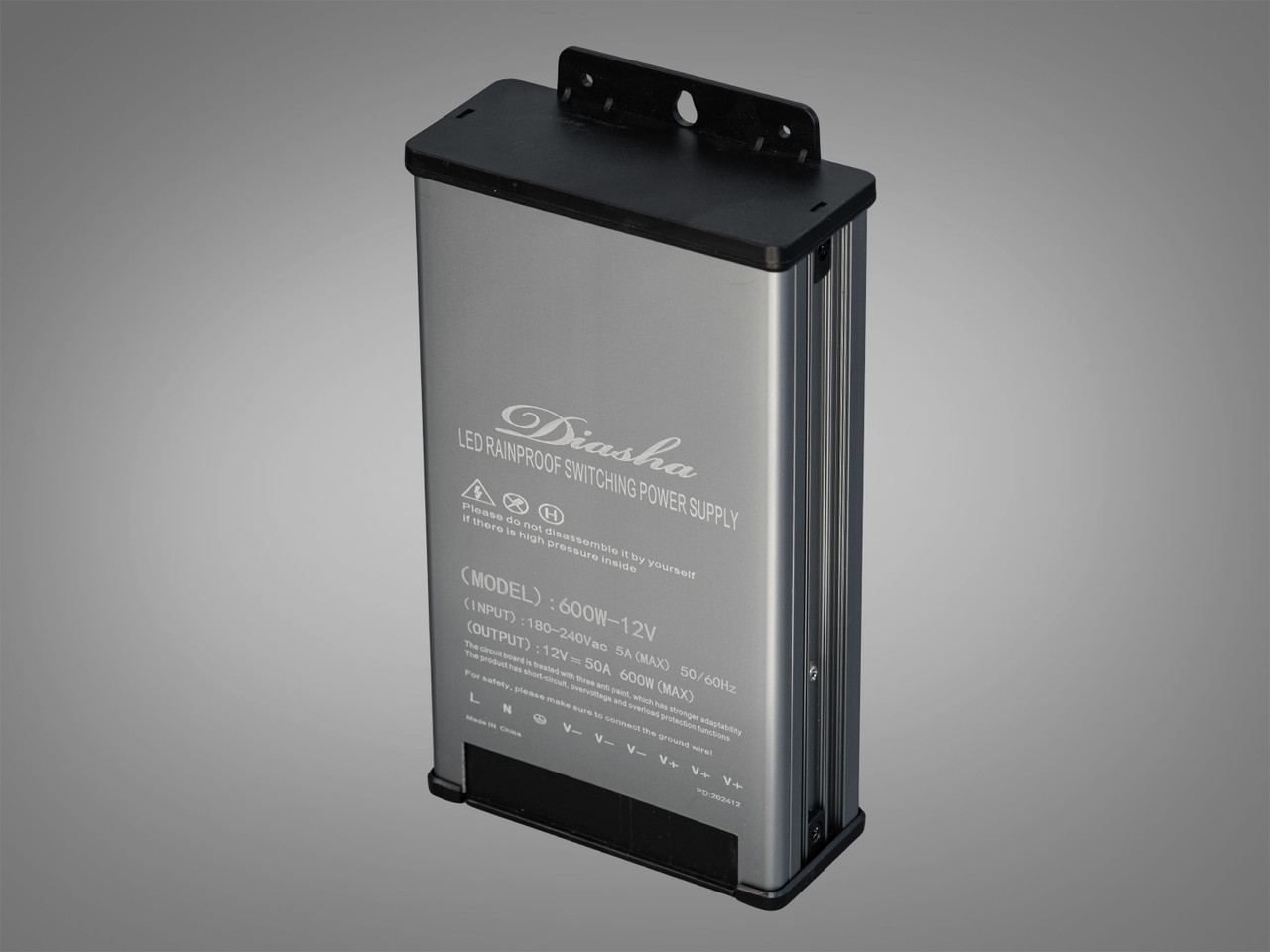 Блок живлення 12В, із захистом від дощу, 600Вт, 50А
