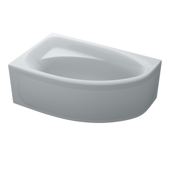 Кутова ванна акрилова Swan ELLA L 160x100х44 см асиметрична ліва в комплекті ніжки та екран для ванни