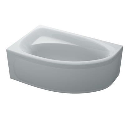 Кутова ванна акрилова Swan ELLA L 160x100х44 см асиметрична ліва в комплекті ніжки та екран для ванни, фото 1