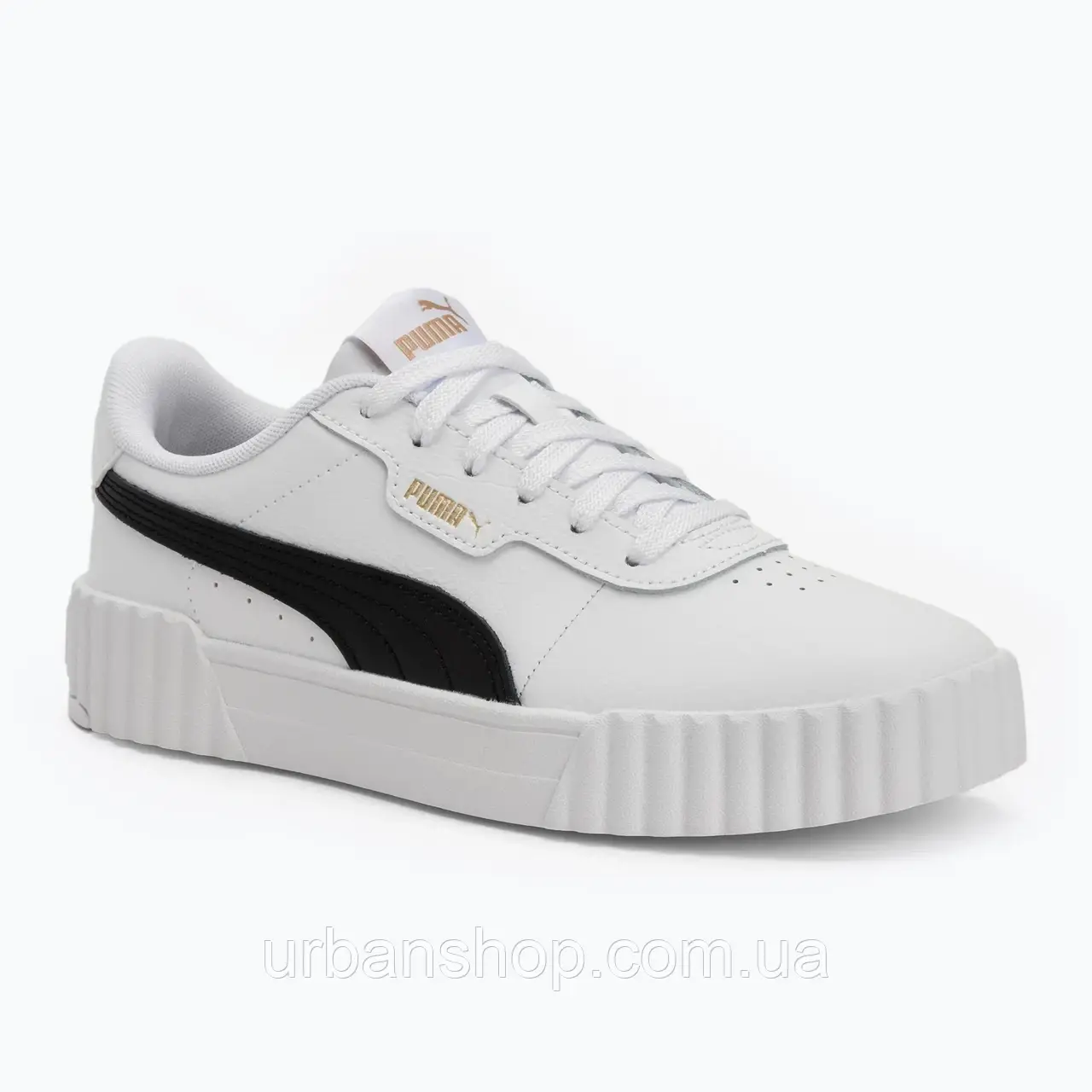 Urbanshop com ua Кросівки жіночі PUMA Carina 3.0 puma white/puma black/puma gold РОЗМІРИ ЗАПИТУЙТЕ