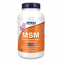 Метилсульфонілметан МСМ Now Foods MSM 1500mg 200 таблеток