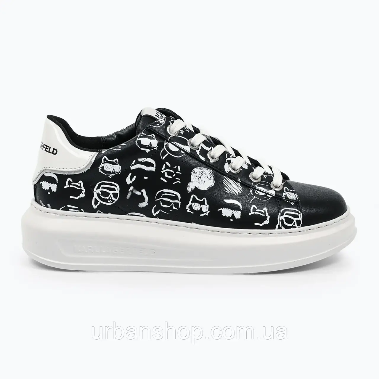 Urbanshop com ua Кросівки жіночі KARL LAGERFELD Kapri Twin Nft Graffiti black/white leather РОЗМІРИ ЗАПИТУЙТЕ