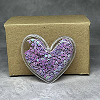 Аплікація "Серце-силікон", 5*5,5 см (зірочка фіолетова), арт 06309, 1  шт, Фіолетовий