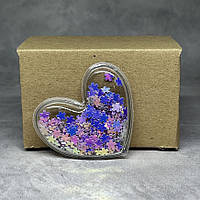 Аплікація "Серце-силікон", 5*5,5 см (квітка фіолетова), арт 06304, 1 шт, Фіолетовий