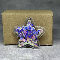 Аплікація "Зірочка-силікон", 5 см (бузькові квіти), арт 014439, 1 шт, Бузковий