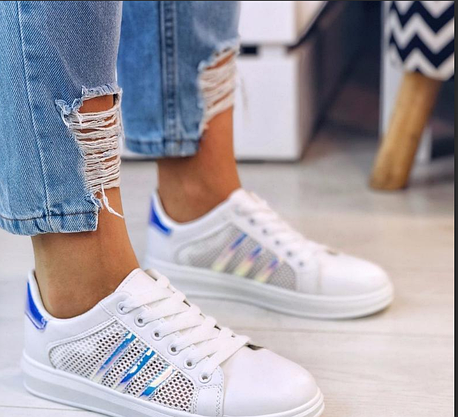 ЗНИЖКА! 38р (23.5см) Кросівки білі сітка жіночі superstar Stan smith літні кеди еко шкіряні, фото 3