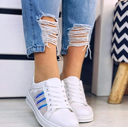 ЗНИЖКА! 38р (23.5см) Кросівки білі сітка жіночі superstar Stan smith літні кеди еко шкіряні, фото 4