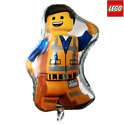 Фольгована кулька LEGO Лего Людина 67x44см (26") | Срібло, фото 1