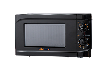 Мікрохвильова піч LMW-2090M Black, 700 Вт, 20 л, механічне, таймер 35 хв, підставка 25,5 см, емаль, чорний.