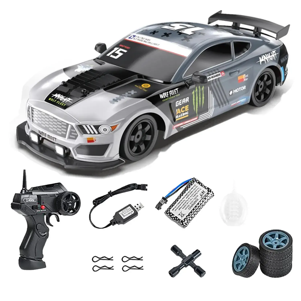 Машинка на радіоуправлінні Ford Mustang для гонок та дрифту 1:16, 4WD, 18 км/год, фото 1