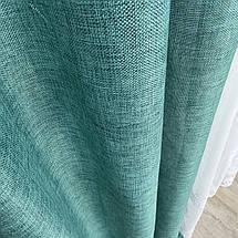 Комплект готових штор для спальні, дитячої, вітальні льон-мішковина Бірюза, фото 3