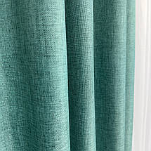 Комплект готових штор для спальні, дитячої, вітальні льон-мішковина Бірюза, фото 4