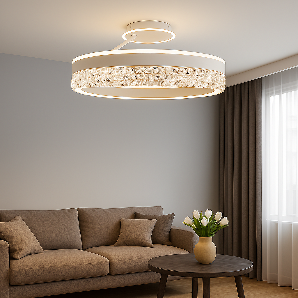 Led люстра до 18 м² кругла білому корпус 90W STELLA З ICE 2R WHITE