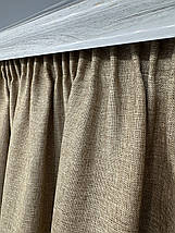 Комплект готових штор для спальні, дитячої, вітальні льон-мішковина Золотисто-коричневий, фото 3
