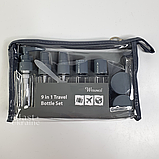 Набір ємностей для подорожей із дозатором у сумці 9в1, набір дорожніх баночок для косметики DT-771, фото 2