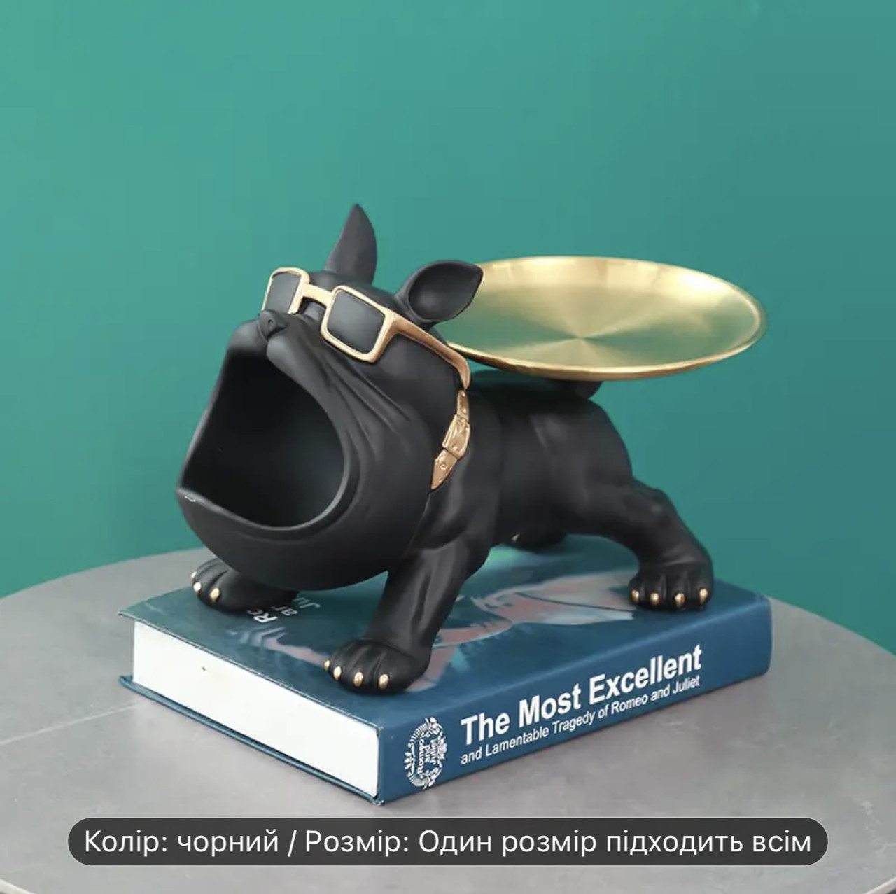 Фігурка статуетка класичного французького бульдога з тацями /19,5 см, фото 1