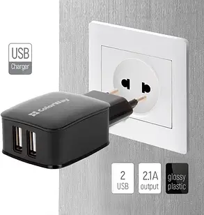 Зарядий пристрій ColorWay (2USB, 2.1A) Black, фото 4