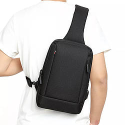 Рюкзак однолямковий з USB-виходом Чорний