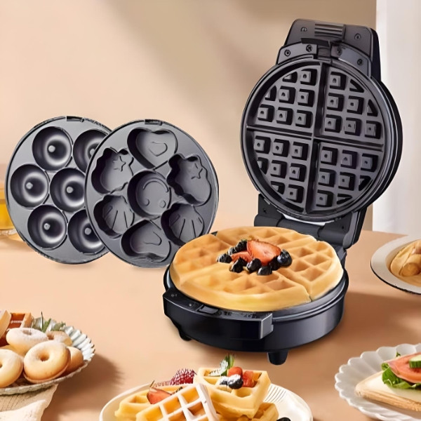 Мультимейкер зі змінними пластинами 3в1 з антипригарним покриттям 600Вт Sokany SK-08006, фото 1