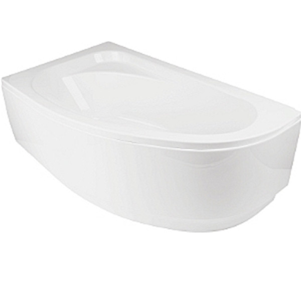 Кутова ванна акрилова Besco Cornea 150x100х59 см асиметрична ліва в комплекті ніжки та екран для ванни