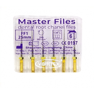 Master Files, Retreatment мастер FF1, маш. нікель-титановий інстр. 6шт Vortex
