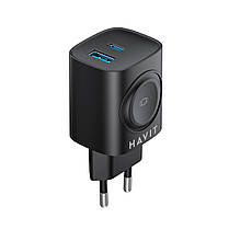 Зарядний пристрій HAVIT HV-UC132 22W USB-A+USB-C+Watch Charger Black, фото 4
