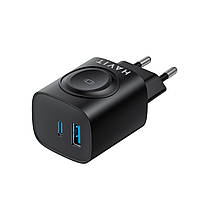 Зарядний пристрій HAVIT HV-UC132 22W USB-A+USB-C+Watch Charger Black, фото 6