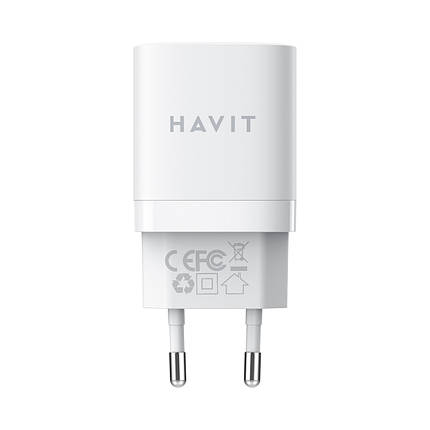 Зарядка USB Havit HV-UC30 PD30W+QC3.0 GaN White, фото 3