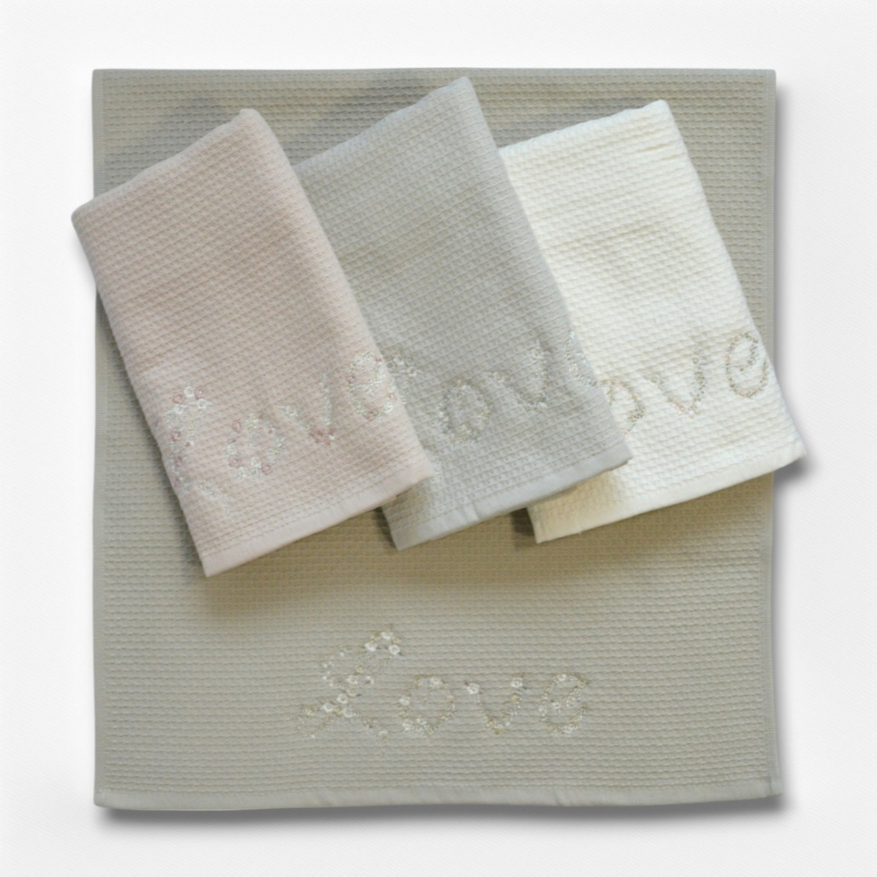 Набір рушників з вишивкою Pupilla 50 х 90 см Milan Love, фото 1