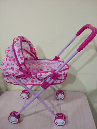 Коляска металева іграшкова дитяча для ляльок та пупсів