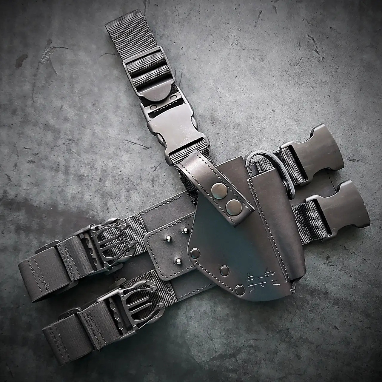 Кобура ПЕЛАМЕ стегнова ПМ чорна на 2 ременях