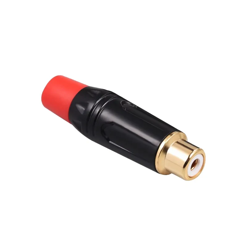 Гніздо RCA чорний метал. корпус, gold, червоне