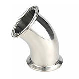 Відведення нержавіюче під кламп 1,5 дюйма, 45°, фото 3