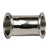 Відведення нержавіюче під кламп 1,5 дюйма, 45°, фото 4