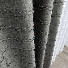 Штора льон букле полоска Мокко