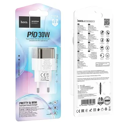 Зарядка USB HOCO C131A PD30W+USB Q3.0, фото 3
