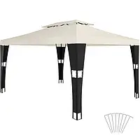 Павільйон із технороту Mona чорний/кремовий колір 4 × 3 м