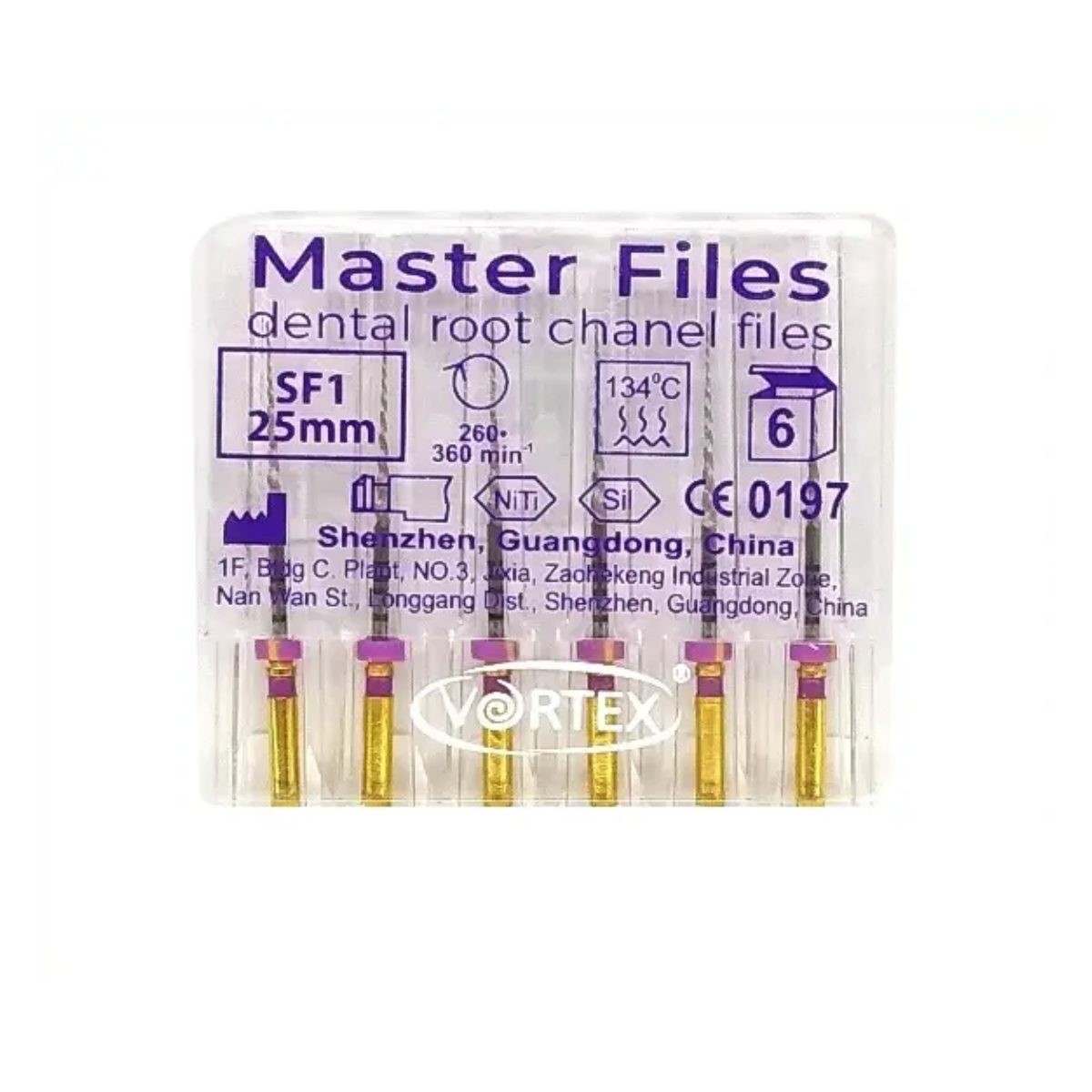 Master Files мастер, Retreatment SF1, маш. нікель-титановий інстр. 6шт., Vortex