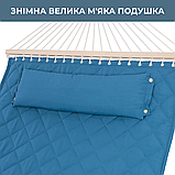 Стійка для гамака 50х50 + Двомісний Гамак з планкою SOFT блакитний XXL 200×140 WCG. Бавовна, фото 8
