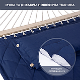 Стійка для гамака WCG + Двомісний Гамак з планкою SOFT синій XXL 200×140. Садовий гамак, фото 7