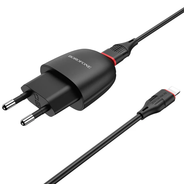Зарядка мережева Borofone BA49A+Ligthning