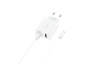 Зарядка мережева Havit HV-ST115+Lightning 2*USB, фото 1