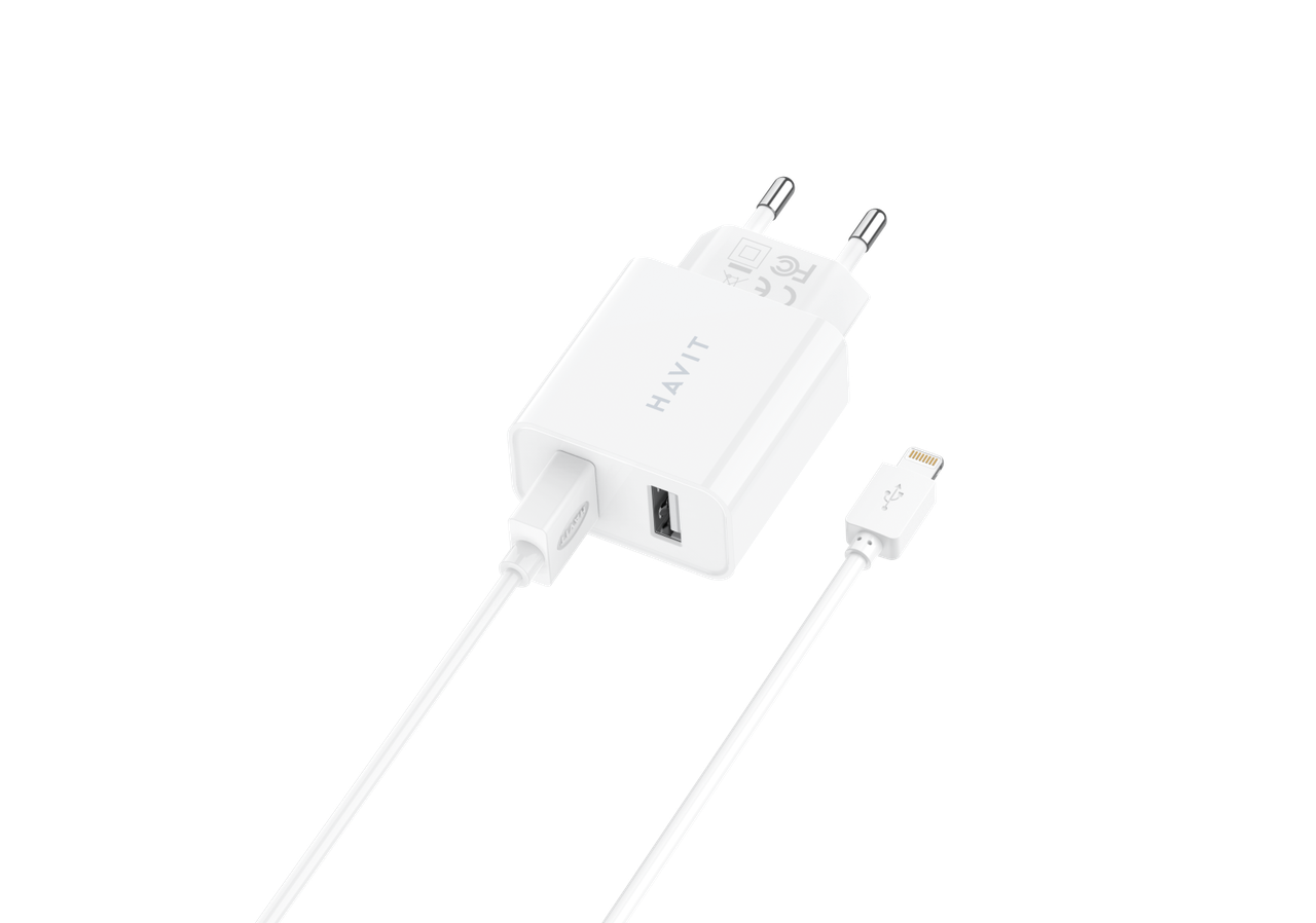 Зарядка мережева Havit HV-ST115+Lightning 2*USB