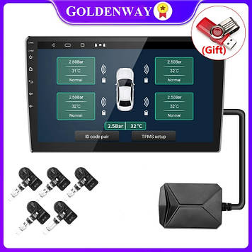 Система TPMS датчики контролю тиску в шинах для ANDROID автомагнітоли  внутрішні датчики коліс