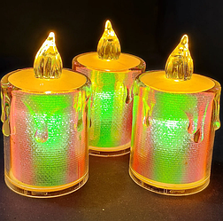 Свічка електрична для лампадок 8 см, кольоровий, теплий колір, на батарейках (3*LR41), 1/24