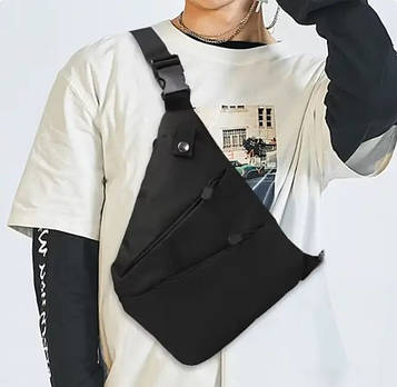 Сумка-слінг тактична через плече Чорна KT6010002 peremogaua